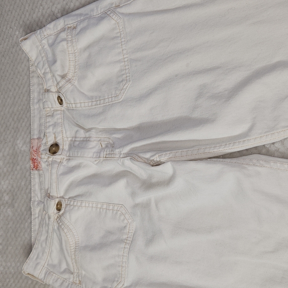 LEVI'S STRAUSS WOMENS CROP JEANS WHITE DENIM SIZE 14 - Picture 2 of 11